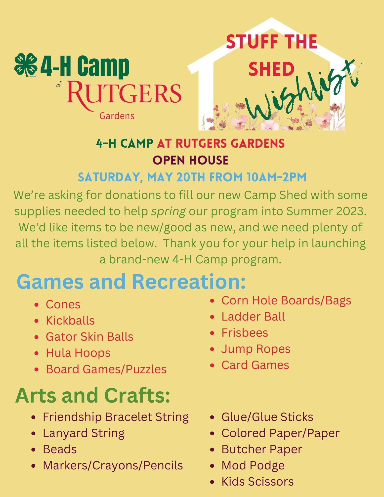 4H Camp at the Gardens (L.G. Cook 4H Camp)